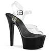 Pleaser - ASPIRE608 Sandale à bride à la cheville, Pole dance chaussures - Chaussures de pole dance - Noir/Transparent Product image
